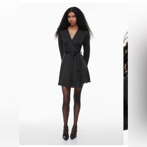 Aritzia Satin Longsleeve Dress